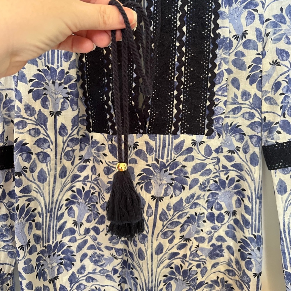 Tory Burch Gracelynn blue tassel top - Picture 6 of 9
